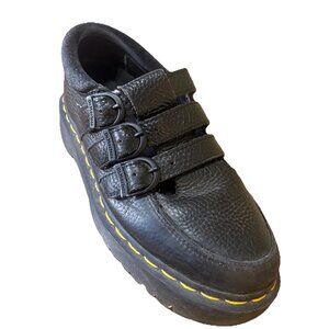Dr Martens Freya Mary Jane Black Leather Triple Buckle Bex Chunky Shoes US 7